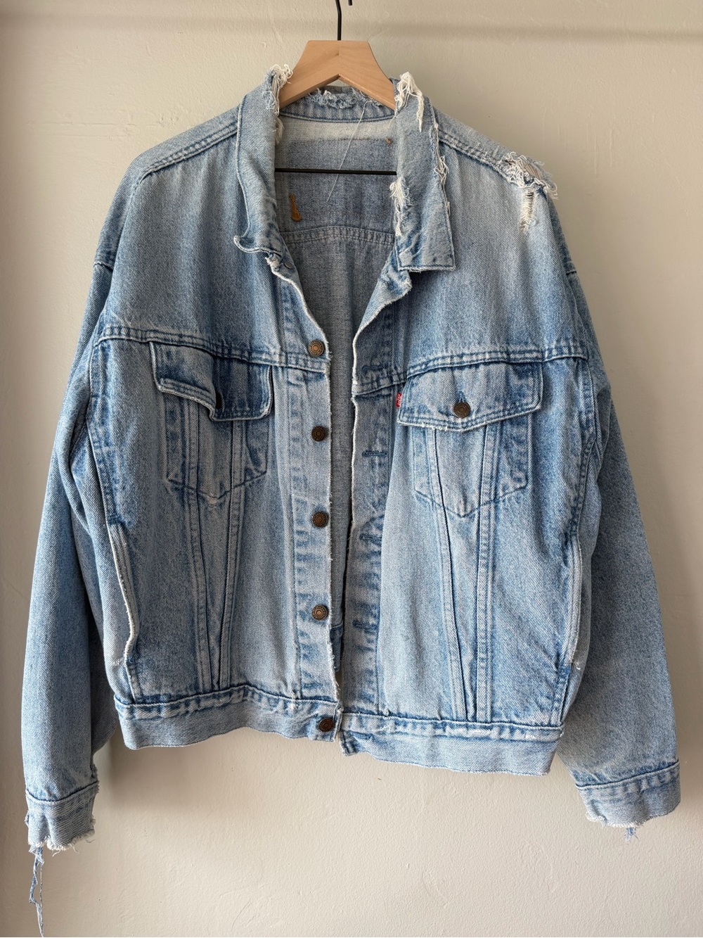 Levi's Light Blue Distressed Denim Trucker Jacket